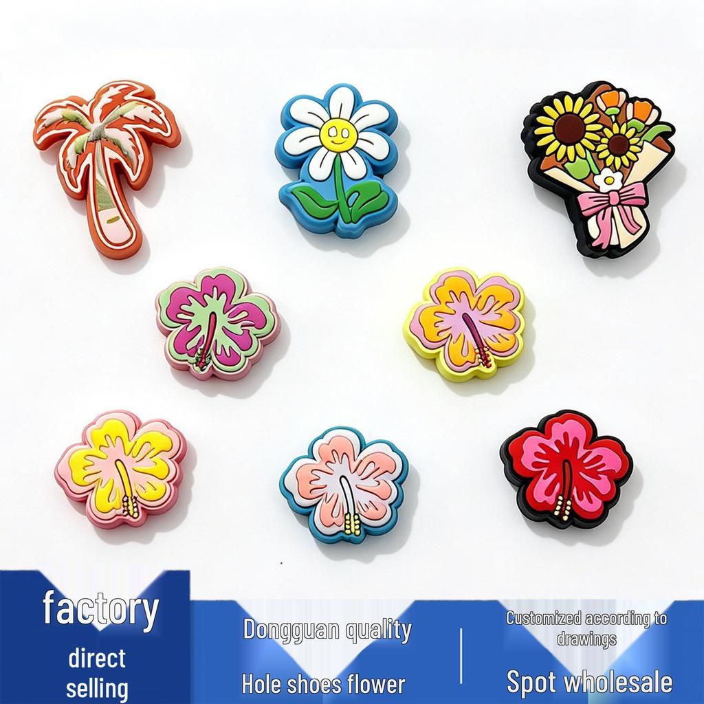 Neue süße Blumen-Schuhanhänger: Coole PVC-Accessoires für Crocs Clogs