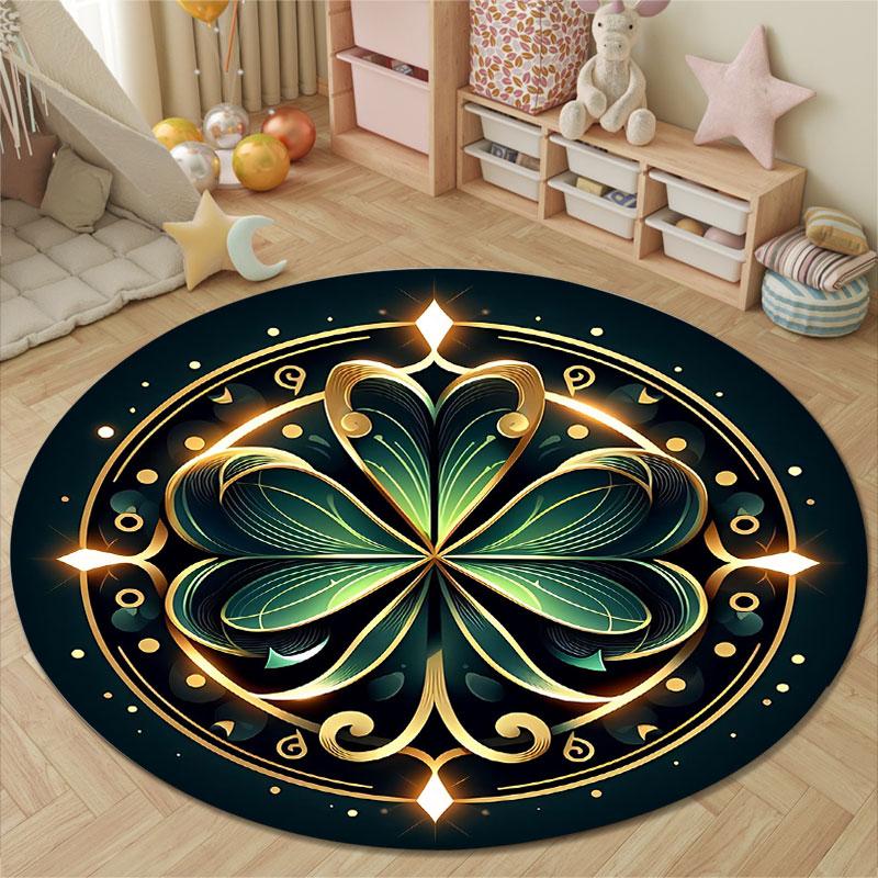 Whimsical Round Halloween Multicolor Rug Mat, Non-Slip Floor Mat for Hallway