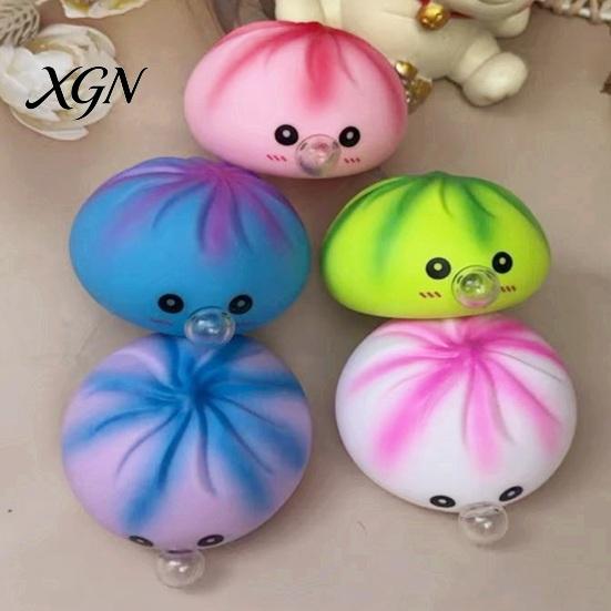 Steamed Bun Sensory Toy Bubble Blowing Cartoon Dumpling Pinch Squeeze Stress Ball Fidget Relief Hand Exercise Relaxation Tool Anti-stress