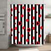 Red White Round Dot Striped Shower Curtain for Bathroom Decor Modern Waterproof Fabric, Customizable Size Available on AliExpres