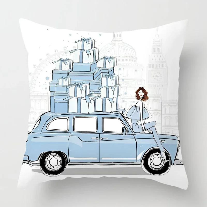 Nordic Fashion Ladies Pillowcase Home Decoration Living Room Sofa Cushion Cover Cushion Cover  Bed Decoration Pillow set