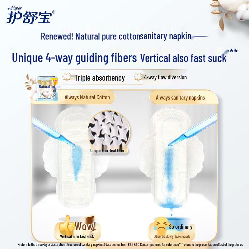 Whisper Pure Cotton Sanitary Pads Combo