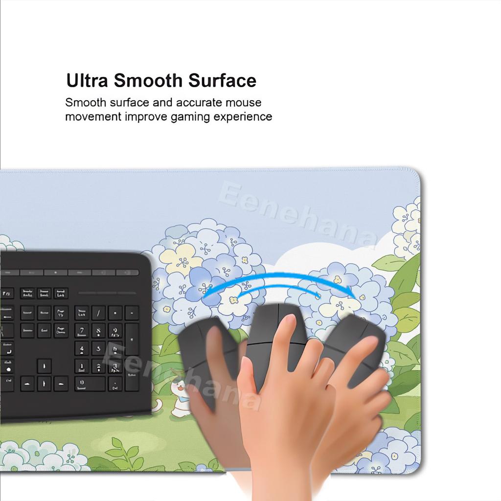 Spring Cute Rabbit Mouse Pad Large Gaming Pink Bunny XXL Laptop Kawaii Flower DeskMat Gamer Keyboard Non-slip Office Accessories