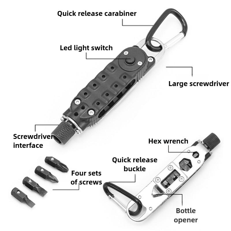 Multi Functional Tool Keychain Mini Portable Magic Screwdriver Multifunctional Screwdriver Bottle Opener Tool Set Hand Tools