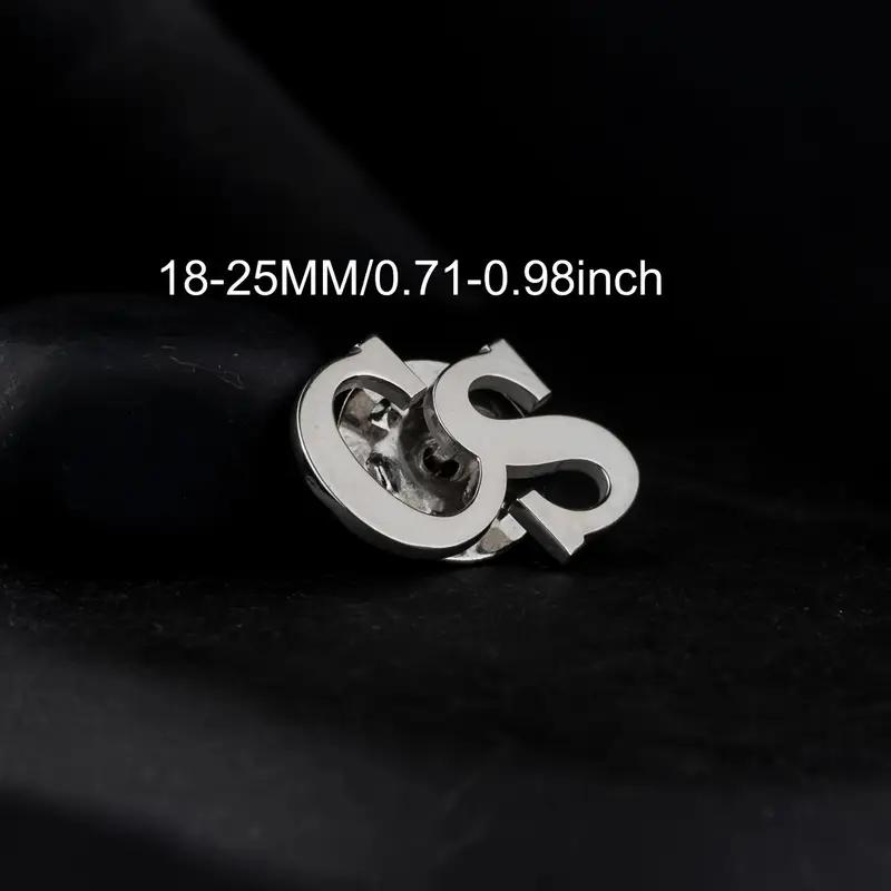 Individuelle Doppelbuchstaben-Brosche Damen Herren Edelstahl Initialen-Broschen Personalisierte Paar Hochzeitskleidung Dekoration Schmuck