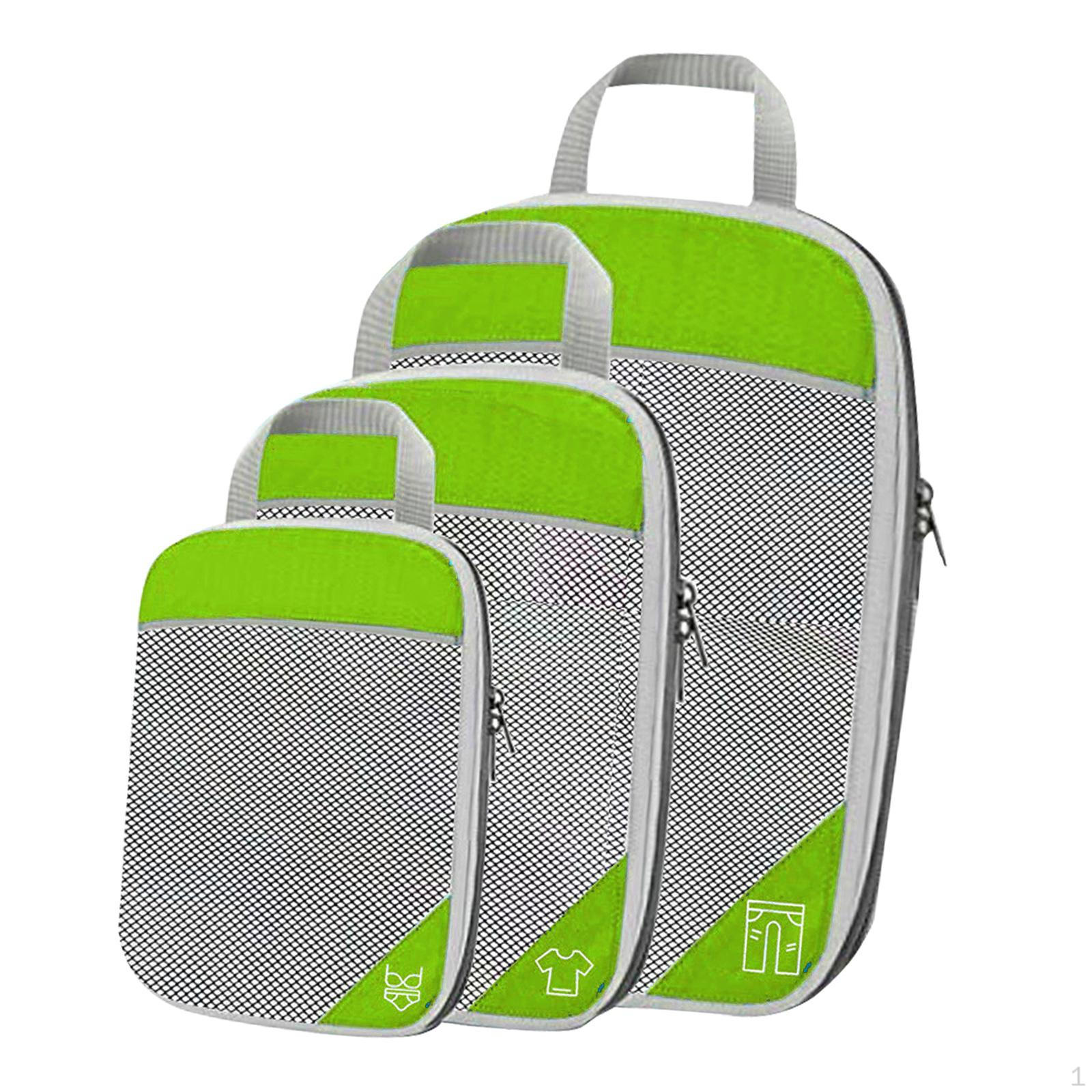 1Set Compression Packing Cubes, Lightweight Organizers for Accessing Items Easily Green 3Pcs_Options
