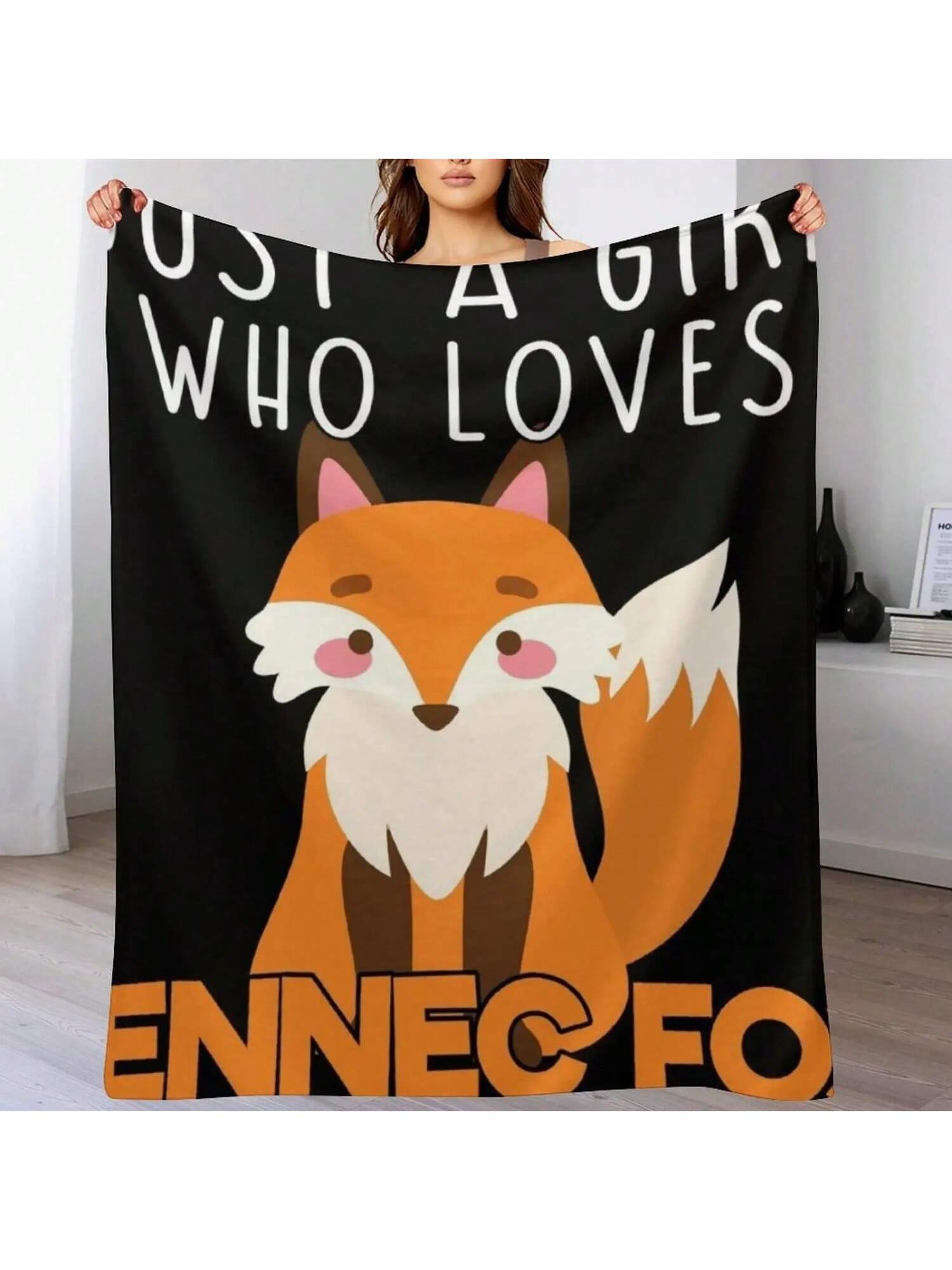 

JUST A GIRL WHO LOVES FENNEC FOX Throw Blanket For Luxury Brand Sleeping Bag Blankets Sofas Of Decoration Blankets 75X95CM серый