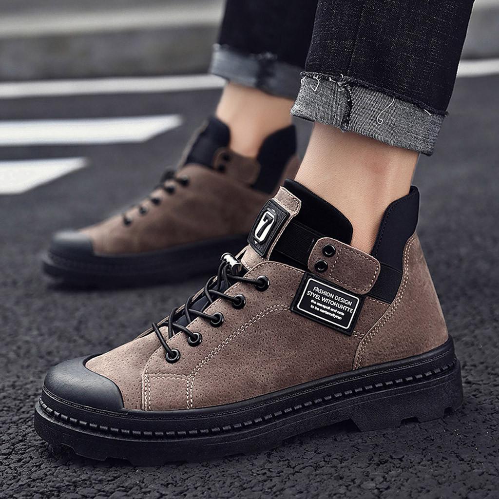 Toraway Mens Retro High-Top Casual Boots Wild Thick-Soled Lace-Up Tooling Shoes Sneakers Toraway Mens Retro High-Top Casual Boots Wild Thick-Soled Lace-Up Tooling Shoes Sneakers