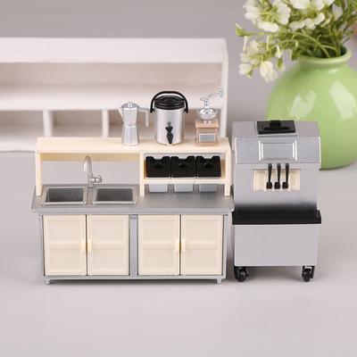 1/12 Puppenhaus Eismaschine Milchtee Werkbank Modell Puppenhaus Getränkeladen Möbel Zubehör Puppenhaus Dekoration
