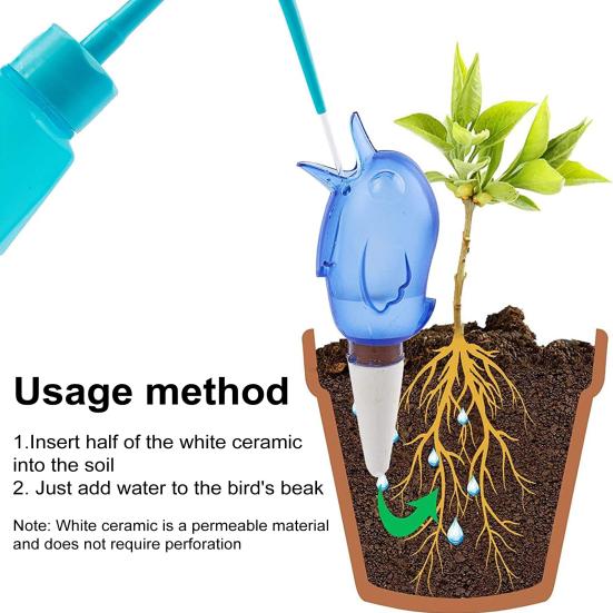 3 Pcs Self Watering Spikes Bird Shape Automatic Watering Globes Slow Release Plant Watering Bulbs for Indoor Outdoor Plants