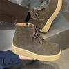 Fashion Luxury Brand Suede Chelsea Men's Boots Low Heel Round Toe Business Formal Ankle Boot Comfortable Soft Soled Outdoor Hiking Shoes