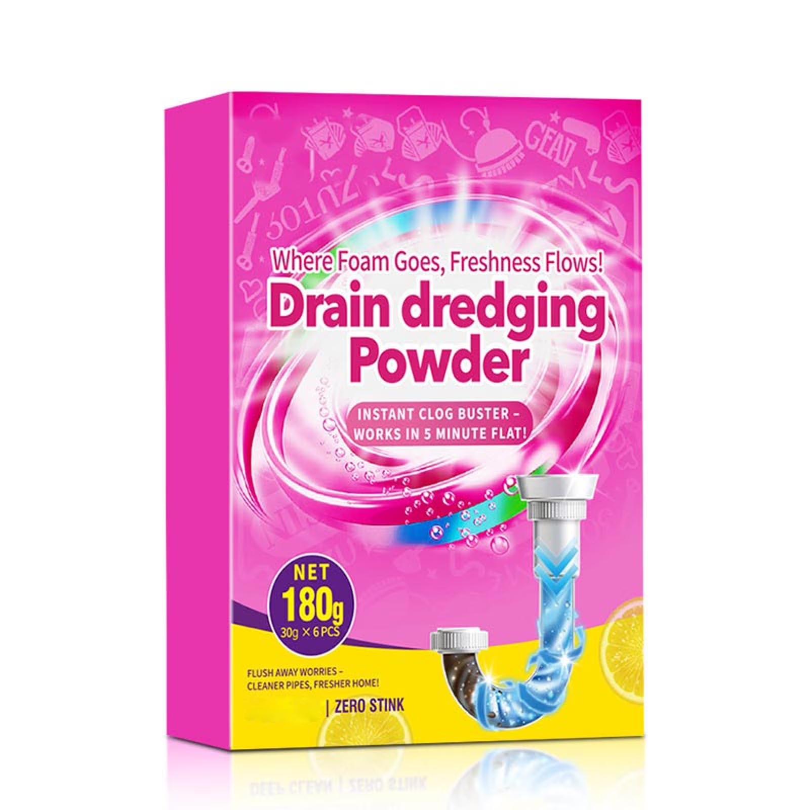 Sewage Rapid Drainage Cleaner Powder Kitchen Sink and Toilet Pipe Dredging Powder Floor Oil Blockage Dissolving Deodorizing 1pcs