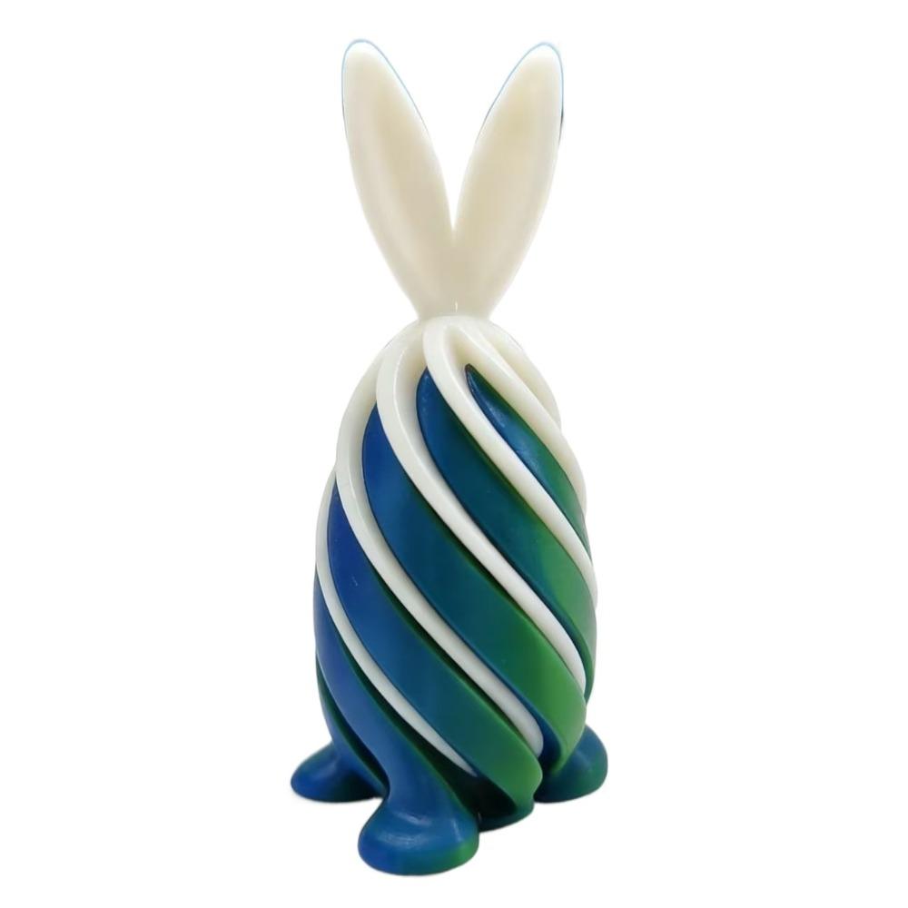 Spiral Cone 3D Printed Easter Bunny Colorful Ornaments Easter Basket Stuffers Rotating Rabbit Egg Decompression