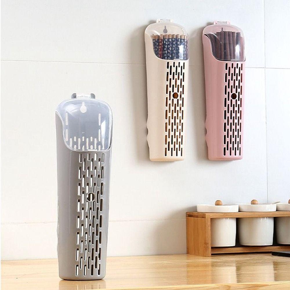 

Wall-mounted Chopstick Cage Plastic Chopstick Rack Simple Chopstick Basket Kitchen рожевий