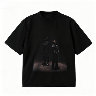 2025 Autumn and Winter Heavy Retro Portrait Printing T-shirt Men's and Women's Cotton Comfortable Personalized Versatile T-shirt