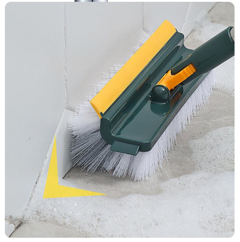 Multi-Purpose Stiff Bristle Brush for Bathroom & Toilet Cleaning with Long Handle