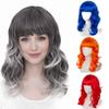 Harajuku Orange Blue Gold Grey Curly Wigs Cosplay Women Layered Wigs Long Curly Wave Wig  for Women