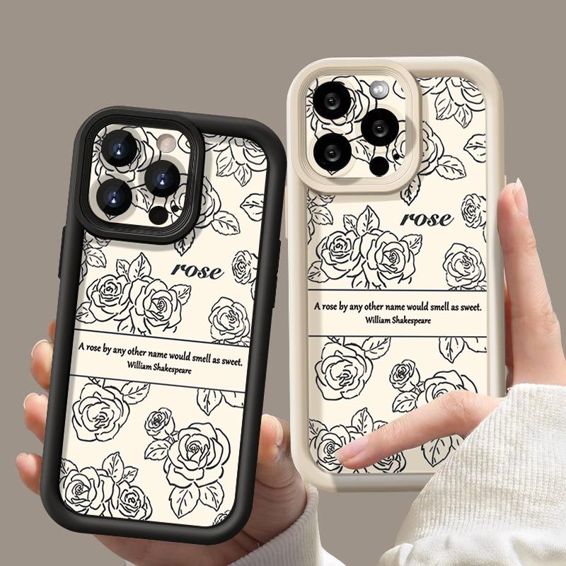 Rose Flowers Candy Color Phone Case For iPhone 16 Pro Max 16e 14 15 Pro Max Plus 13 12 11 Pro 7 8 XR X XS Shockproof Bumper TPU Silicone Cover