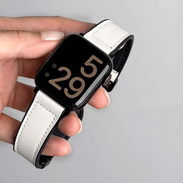 Compatible Crazy Horse Pattern Silicone Magnetic Buckle Strap for Apple Watch Series 11, Huawei Fit34, and Xiaomi Smart Band 89.