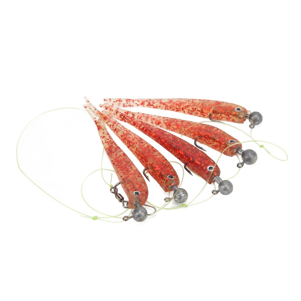 1 Set Umbrella Fishing Rig Kit Set Artificial Soft Fishing Lures Bait Rig for Freshwater Red