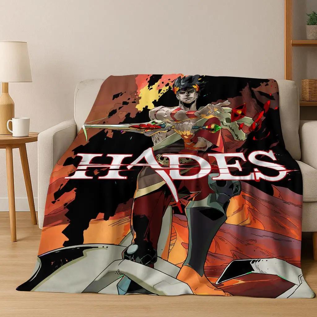 D Classics Game Hades Cartoon Flannel Blanket Cozy Soft Throw for Home Bedroom Bed Sofa Picnic Cover Gift for Kids