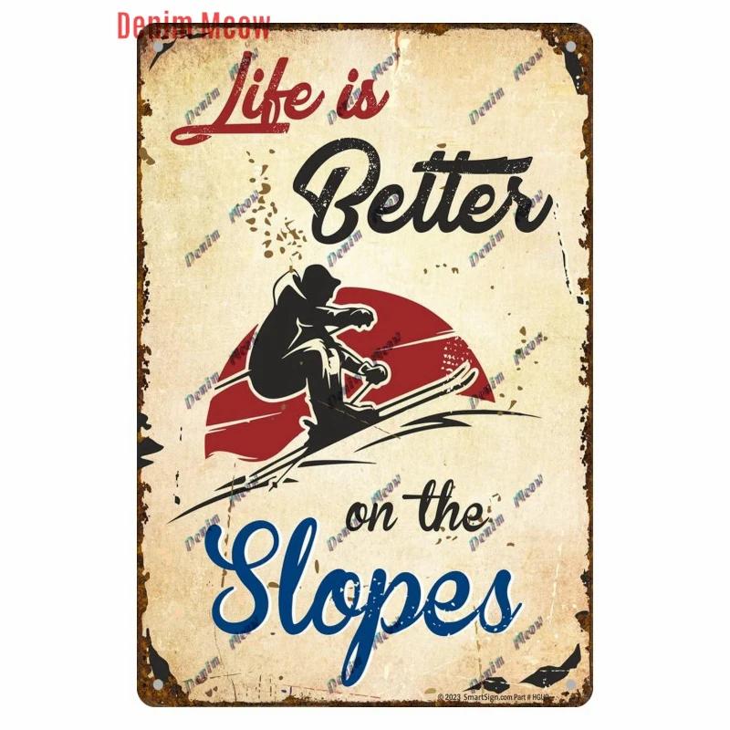 Vintage Ski Patrol Metal Poster, Retro Apres Skiing Tin Sign, Outdoor Winter Sports, Ski Team Printing Decoration, Plates, WY262