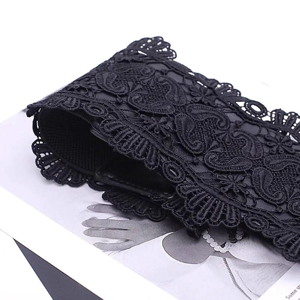 PU Leather Lace Wide Belt Elastic Corset Belt Y2K Women's Belt  Dress Accessories