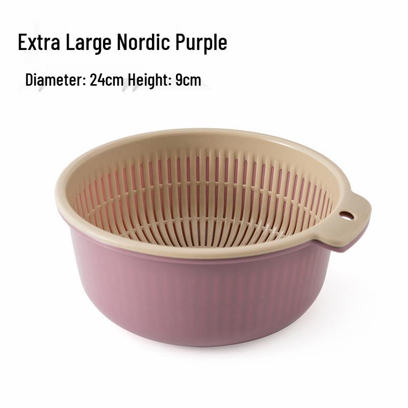 Extra Large Double-Layer Drain Basket for Kitchen & Vegetables