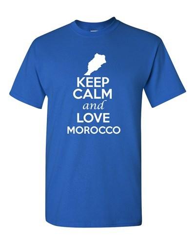 Keep Calm And Love Morocco Country Nation Patriotic Novelty Adult T-Shirt Tee Unisex T-Shirt XXL