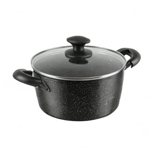 Wahei Freiz Improved wear resistance! Marble coated two-handed pot 22cm Non-stick Compatible with IH and gas Double Marble RB-2123