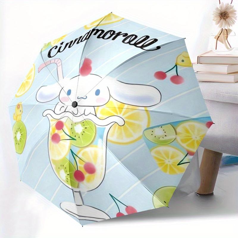 1pc Kiwi Lemon Cinnamoroll Pattern Automatic Opening and Closing Umbrella - Lightweight 3-Fold Design, Suitable for Fans, Travel, Daily Use, Interesti