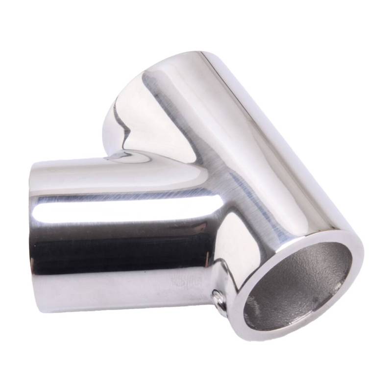 Silver Stainless Steel Hardware Boat Ship Yacht Motorboat Hand Rail 60 Degree Tee Fittings For 25mm 1" Pipe