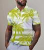 Men's Tropical Leaf Printed Polo Shirt 3D Printed Hawaiian Shirt Street Summer Clothing Short Sleeve Casual Polo Shirt