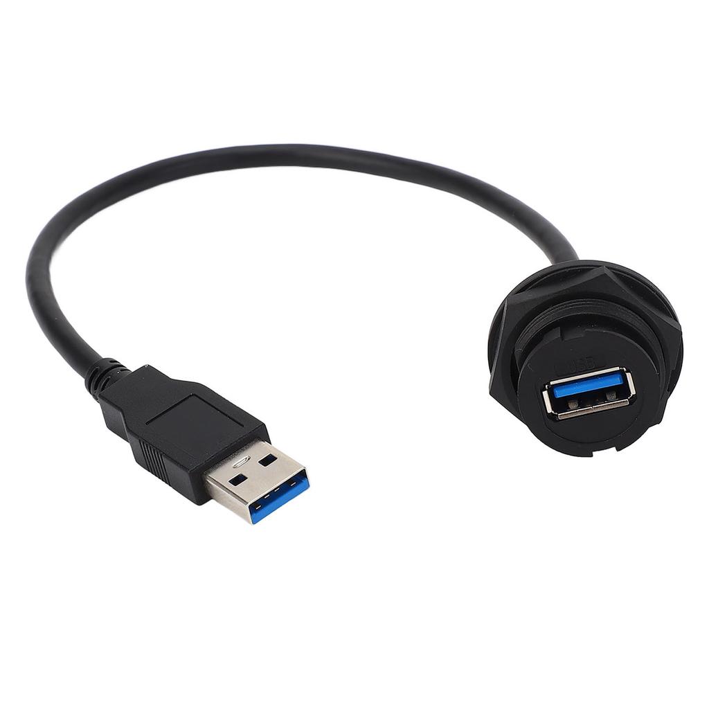 USB3.0 Panel Socket Waterproof Data Connector with Extension Cable Male Female Straight Head 0.3mete