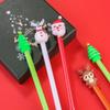 4/ 20 PCS Cartoon Christmas Theme Water Based Pen 0.5mm Black Funny Novelty Santa Claus Design Good Quality Student Essential Back To School