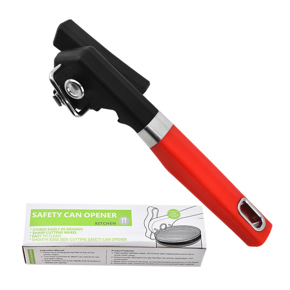 Stainless Steel Side Cutting Can Opener Wear Resist Smooth Edge Can Opener Reusable Single Handle Bottle Opener for Home Kitchen