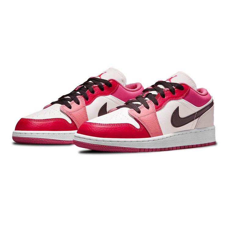 Air Jordan 1 Low GS White Pinksicle Kids Sneakers Black 553560-162