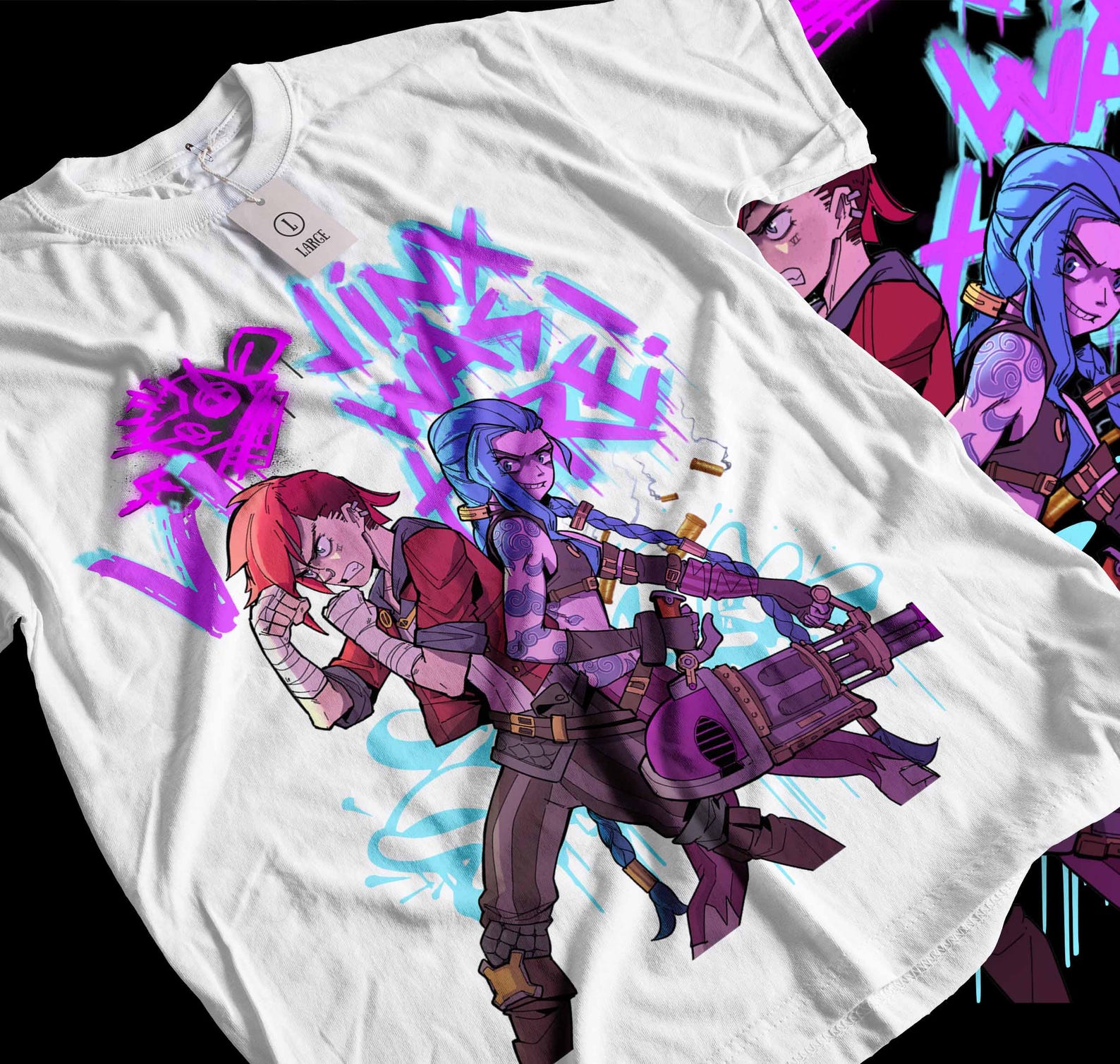 Jinx Arcane T-Shirt, Gaming Shirt, Gaming Legend Apparel, Video Game Shirt, Moba Game Shirt, LOL Shirt, Gamer Shirt, Game Lover Shirt S
