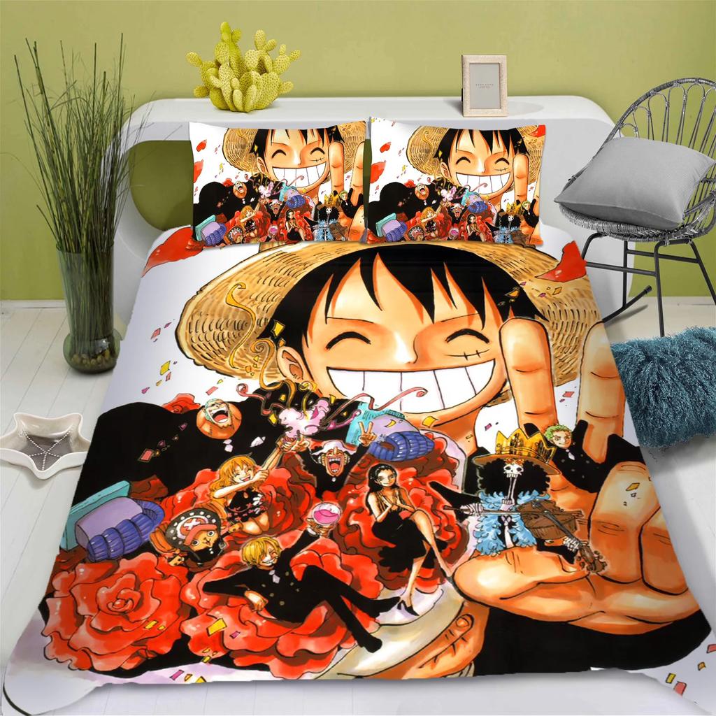 3D 3DOne Piece Anime Duvet Cover Set Comforte Printed Cartoon Twin Size Bedding Sets Christmas Gifts 3-piece Set Home Decor
