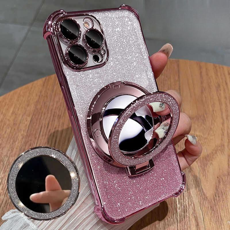 Gjelder Apple 15 Mobiltelefondeksel Iphone16Pro Blitspudder Sminkespeil Stativ 1413 Fire Hjørner Kollisjonspute Anti-fall Deksel