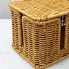 Scatola Gestione Cavi in Rattan Intrecciato a Mano Grande Capacità Rustico da Fattoria Cavo Caricabatterie TV Computer Router Hub USB Cesto Organizer
