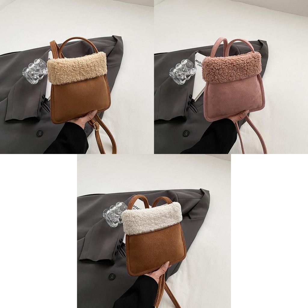 Stylish Small Cross-border Plush Shoulder Bag For Women 2023 Autumn And Winter