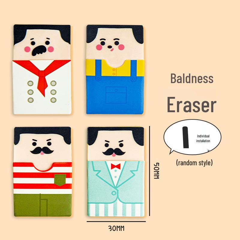 

Cute Bald Man Eraser - Fun & Creative Stationery for Students