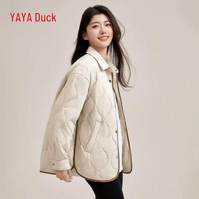Women's Shirt Collar Lightweight Duck Down Jacket