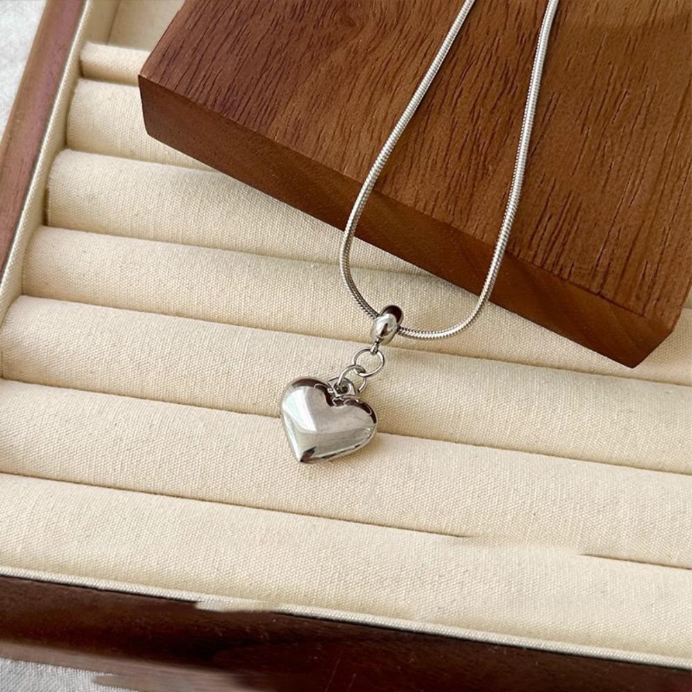 Adjustable Clavicle Chain Long Sweater Chains New Love Heart Pendant Necklace  Jewelry