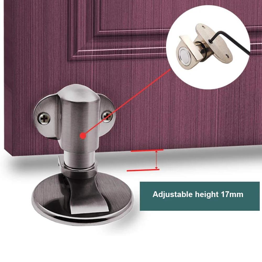 1-5Pcs Adjustable Magnetic Door Stopper - Punch-Free Zinc Alloy Anti-Collision Holder (Hidden Design) for Door Hardware