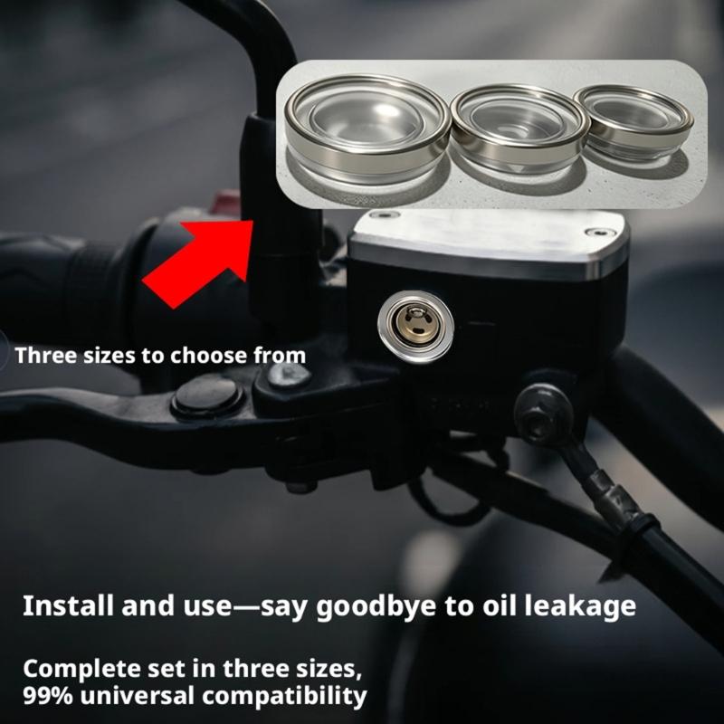 Brake Reservoir Sight Glass Kit for Motorcycle Service, 10-Piece Clear Glass Parts with Rubber Gasket Pieces for Upkeep