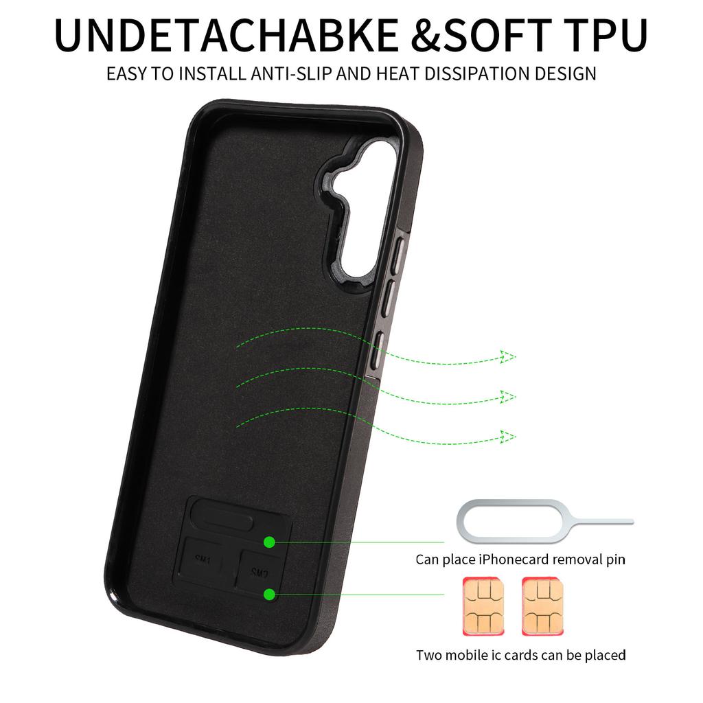 For Samsung Galaxy A34 (5G) Ring Bracket Card Holder Slots Cover Phone Case