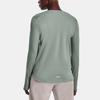 Under Armour Solid Color Crew Neck Pullover Training Long Sleeve T-Shirt Women Tops Slate-Green 1374535-781