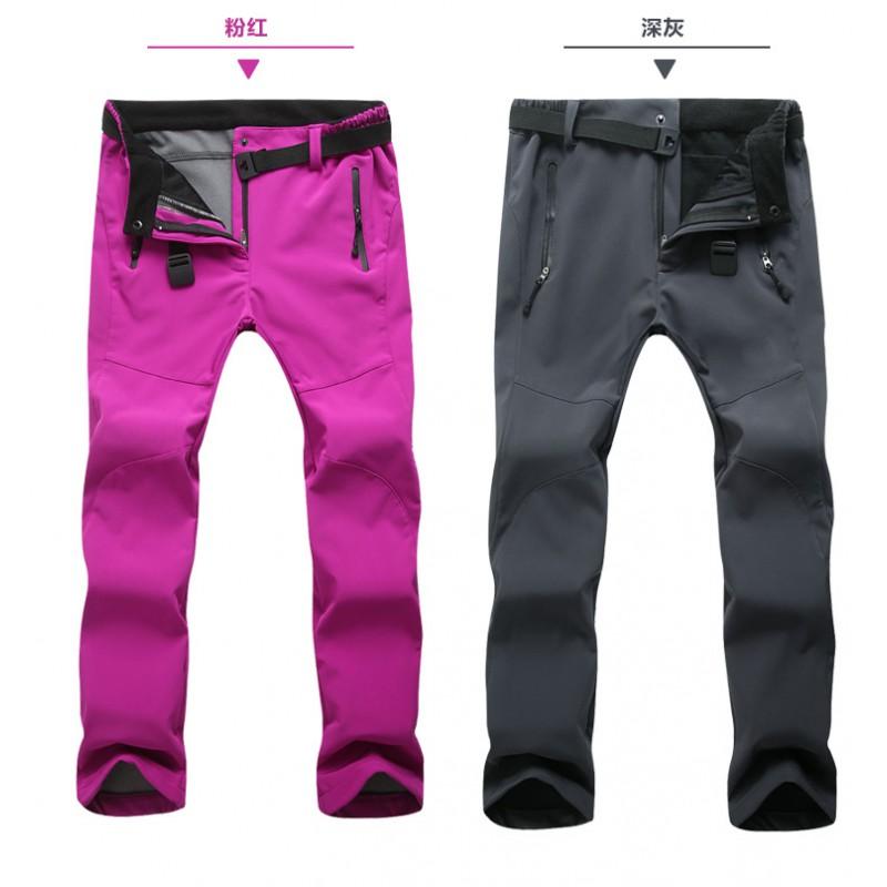 Men Women Softshell Cycling Pants Windproof Waterproof Fleece Lined Thermal Trousers Bike Commute Hiking Outdoor